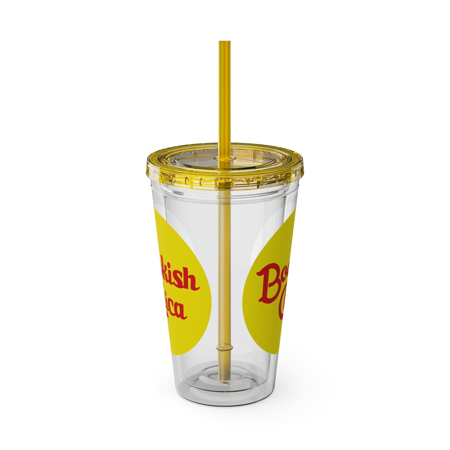 Bookish Chica - Pineapple Yellow Tumbler with Straw, 16oz