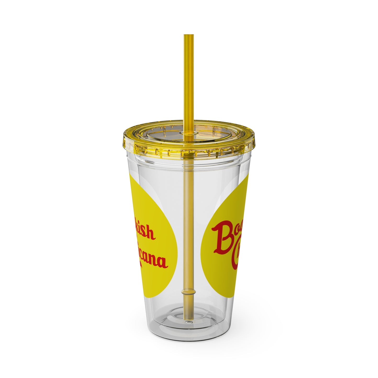 Bookish Chicana - Pineapple Yellow Tumbler with Straw, 16oz (Copy)